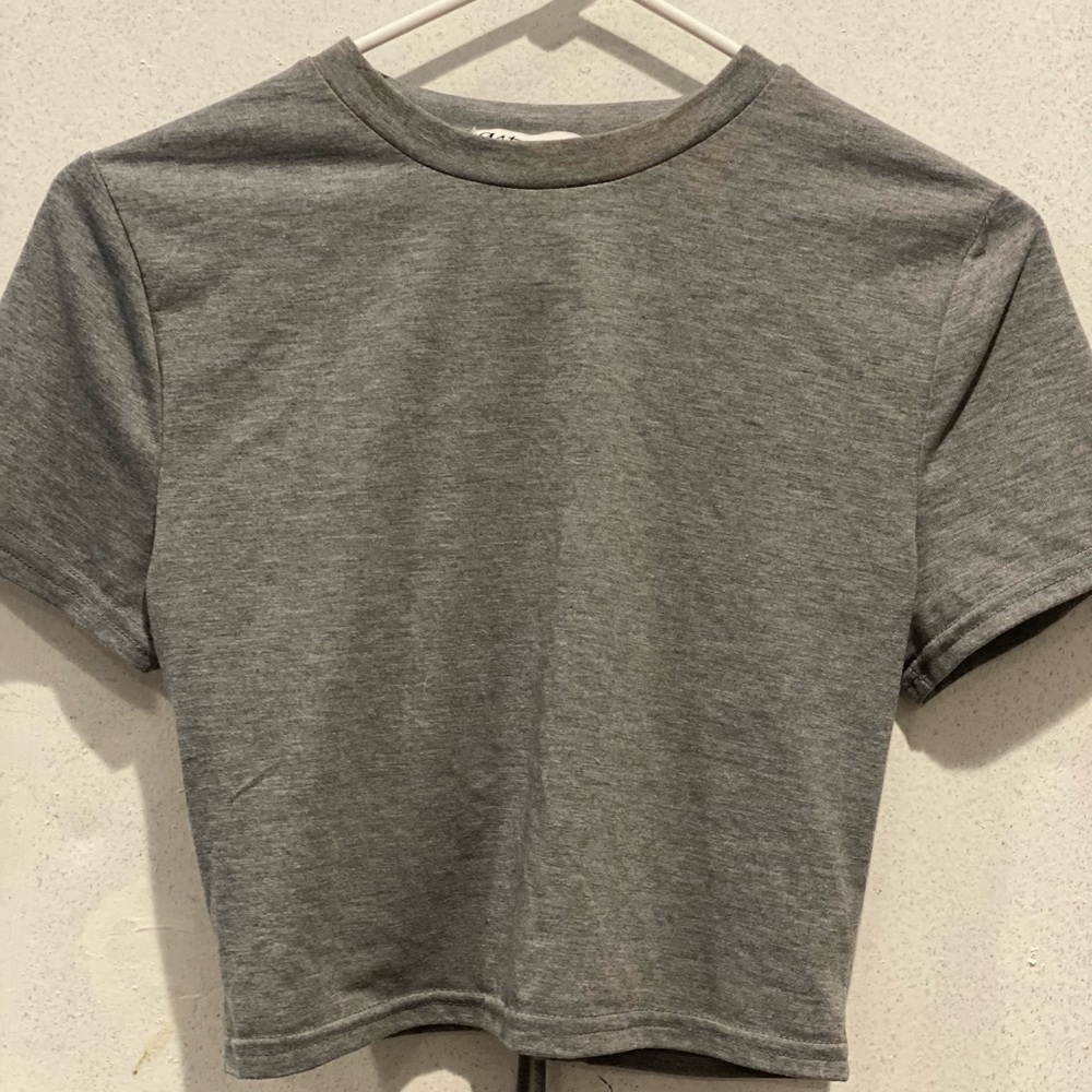 Aster  
Grey Crop too open back 
Size -L